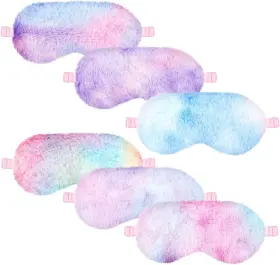 Dan-cuffbow-13 Cuffbow 6 Pcs Plush Sleep Eye Mask Silk Furry Covers For Sleeping Cute