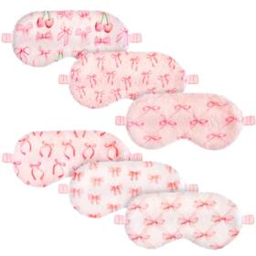 Cuffbow Dan-cuffbow-2013 6 Pack Plush Sleep Masks Soft Eye For Sleeping Pink Bow