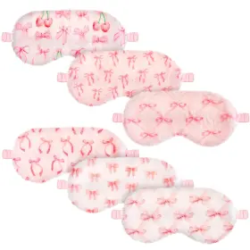 Dan-cuffbow-2013 Cuffbow 6 Pack Plush Sleep Masks Soft Eye For Sleeping Pink Bow