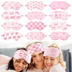 Dan-cuffbow-2177 Cuffbow 12 Pcs Plush Sleep Eye Masks Soft Faux Fur Blindfolds For Travel And Nap