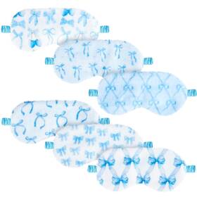 Cuffbow Dan-cuffbow-2698 6 Pack Plush Sleep Masks Soft Comfortable Eye Covers For Sleeping Blue