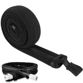 Cunqn 635401987942 Cpap Tube Cover Black Hose Covers 6ft Tubing Wrap Ultra Soft Zippered Fl