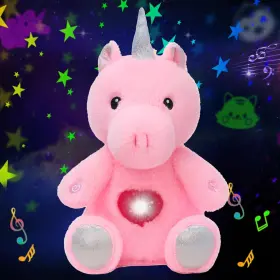 Ct0026 Cuteoy Plush Pink Unicorn Star Projector Musical Adjustable Singing Night