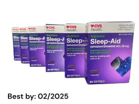 Cvs 050428266328 Health Nighttime Sleep Aid Softgels 24 Count 6 Pack - Exp. 02/2025