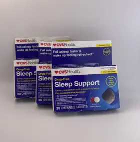 3-cvs Cvs 050428332443 Lot Of Health Drug-free Sleep Support 30 Chewable Tablets Cherry Natural