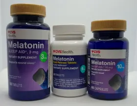 Supplement-3mg Cvs 050428362013 3 Bottles Melatonin Sleep Aid Diet 6mg And 10mg Health Sealed