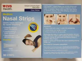 Cvs 050428437650 New 2pk Medium Nasal Strips Clear For Easier Breathing 30