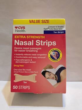 Cvs 050428583111 Extra Strength Nasal Strips Tan One Size Fits Most - 50ct