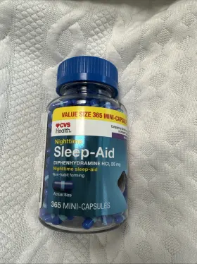 213600 Cvs Night Time Sleep Aid 25mg Dephenhydramine 365 Mini Caps - Exp 09/26
