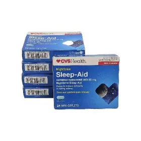 Cvs Health 050428270981 Lot Of 5 - Nighttime Sleep Aid Diphenhydramine 25mg 24 Caplets Each