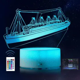 Dabaorry 768523513130 Cool Night Light 3d Titanicnight Creative Lamp With 16 Multicolor