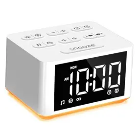 Dac-zb2 Dailybody 3 In 1 Sound Machine Dual Alarm Clock Night Light Noise 27 White