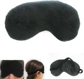 Atb-k4465 Dependable Industries Inc. Essentials Plush Sleep Eye Mask Silk Travel Shades Blindfold Black Sleeping Cover