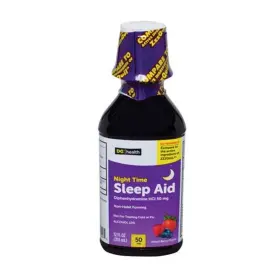 Dg Health 715256753425 4 Half Price Night Time Sleep Aid Liquid - Berry 12 Fl Oz