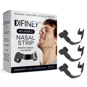 Difiney 810196995710 Reusable Nasal Strips For Breathing Snoring Support Max Black