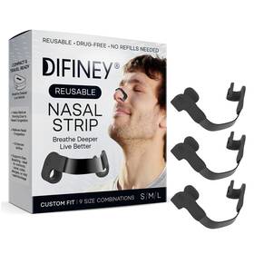 Difiney 810196997936 Reusable Nasal Strips For Breathing Snoring Support Max Black