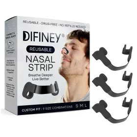 Difiney 810196997936 Reusable Nasal Strips For Breathing Snoring Support Max Black