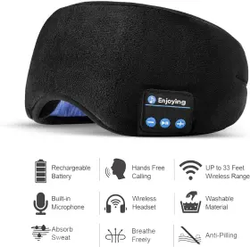 Gc9011287bk Donwell Sleep Headphones Bluetooth Mask 3d Wireless Music Sleeping Eye - New