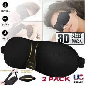 Su8010135bk Donwell 3d Sleep Eye Mask Soft Travel Night Sleeping Padded Shade Cover Blindfold Usa W