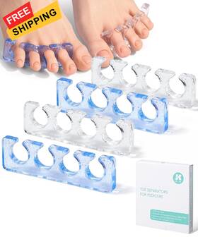Dr Jk 810184430131 Dr. Jk- Gel Toe Separators For Pedicure 2 Pairs Blue And & Clear