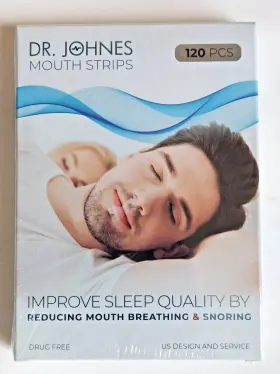 Dj0301 Dr Johnes Mouth Strips Tape Reduce Snoring 120 Count Exp- 05/07/2026