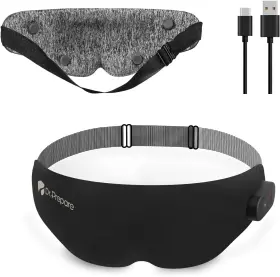 Dceemh1 Dr.prepare Heated Eye Mask 3d Contoured Sleep Masks Massager With 3 Vibrati