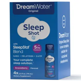 10104.36.1.1 Dream Water Sleep Aid Supplement Drink Snoozeberry Liquid Shot With 5mg Melatonin 4-count