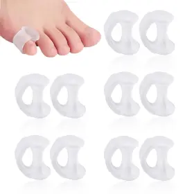 Separator123 Duoxiate 10pcs Gel Toe Separator Pinky Spacers Little Cushions Clear-10pcs