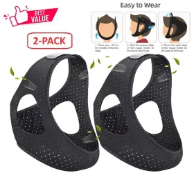 Dwelling With Pride 608802409696 2 Pack Anti Snoring Chin Strap Sleep Apnea Snore Stop Belt Snoreless Jaw