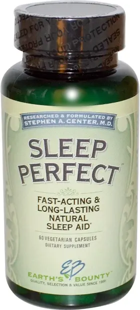 Earths Bounty 707990250001 Sleep Perfect Fast Acting Aid Vegetable Capsules 60 Count