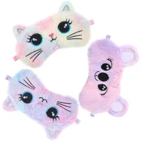 5317esiw2521 Eldraqth Cute Cat Sleep Masks - 3 Pcs Colorful Plush Eye Covers For Comfortable
