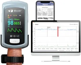 Emay 445020134169 Sleep Oxygen Monitor With Pc Software And App Bluetooth Pulse Oximeter Rech