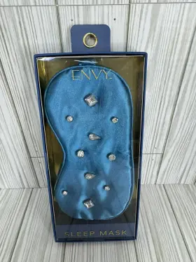 Envy 190518944368 Teal Bling 100% Satin Charmeuse Sleep Mask New For Side Or Stomach Sleepers