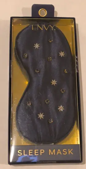 Env439 Envy Lifestyle Products Blue 100% Satin Charmeuse Jeweled Sleep Mask