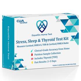 Equaldx Salc1 4-in-1 Stress Sleep And Thyroid Test Cortisol Kit At Home White