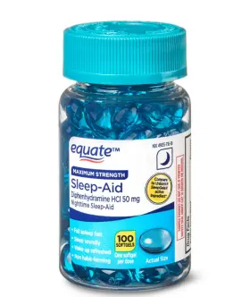 021-250-585 Equate Sleep Aid Softgels Maximum Strength 100 Count Ships Worldwide