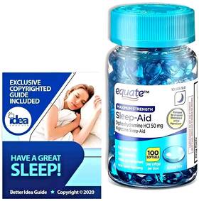 Equate 1456498 Sleep Aid Softgels Maximum Strength 100 Count Improve