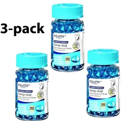 312156 Equate 3 Pack Sleep Aid Softgels Maximum Strength 100 Count Bottles