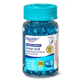 45605 Equate Maximum Strength Sleep-aid Softgels 50mg 100 Count