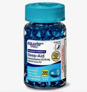 10956585 Equate 46764 Sleep Aid Softgels Maximum Strength Sleep-aid 100 Count