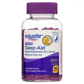 Equate 681131135511 Diphenhydramine Hci Nighttime Sleep-aid Caplets 25 Mg 365 Count