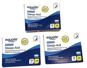 Equate 681131699839 3 Boxes Nighttime Sleep-aid Hcl 25mg 24 Caplets 72 Total - Ex 4/25