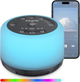 Esyesy193a Esynic Upgraded Version White Noise Machine For Baby Rechargeable Sleep Black