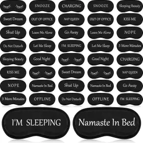 Eurzom 313115660657 40 Pcs Funny Silk Sleep Eye Mask Soft Night Bulk For Sleepin