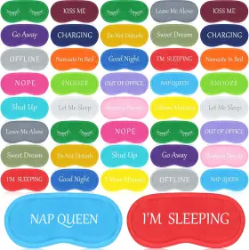 Ys-eurzom-2788527 Eurzom 40 Pcs Funny Silk Sleep Eye Mask Soft Night Bulk Colorful