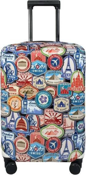 Explore Land 10441003 Travel Luggage Cover Suitcase Protector Fits L Landmark Sticker