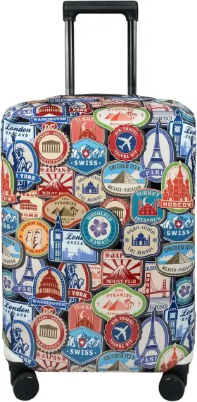 10441003 Explore Land Travel Luggage Cover Suitcase Protector Fits L Landmark Sticker