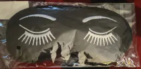 12001755 Eyeko London Black Satin Single Sleep Mask With Eyelash Design