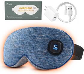 Ezona Ez-lc14 Cotton Cordless Heated Eye Mask Warm Compress For Dry Eyes W