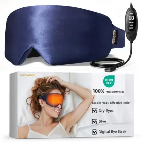 Facemoon 199874700861 Silk Heated Eye Mask For Dry Eyes Warm Compress Stye Blepharitis And